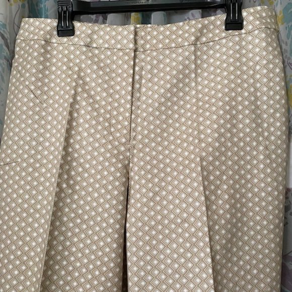 Susan Graver Cream Patterned Ankle Pants - Picture 1 of 4